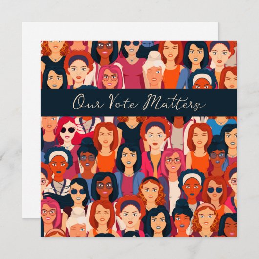 権限を持つ女性がカード空白の内で投票 (正面/裏面)