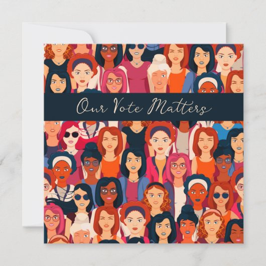 権限を持つ女性がカード空白の内で投票 (正面)