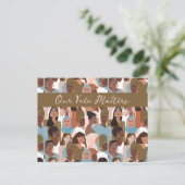 権限を持つ女性がカード空白の内で投票 ポストカード (スタンド正面)