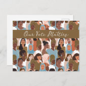 権限を持つ女性がカード空白の内で投票 ポストカード (正面/裏面)