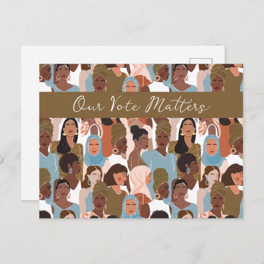 権限を持つ女性がカード空白の内で投票 ポストカード (正面/裏面)