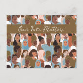 権限を持つ女性がカード空白の内で投票 ポストカード (正面)