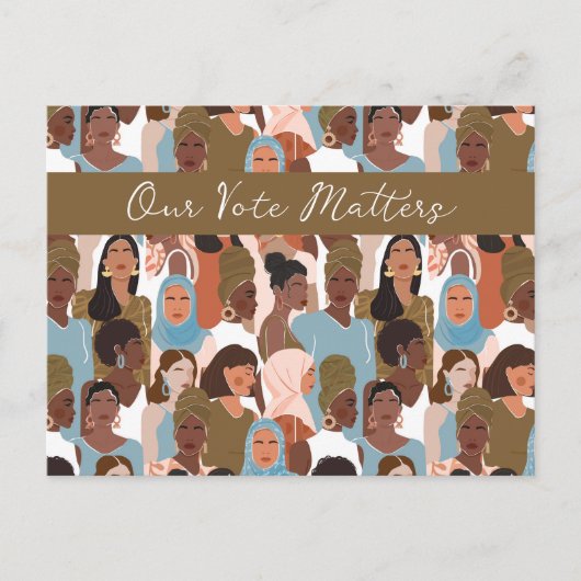 権限を持つ女性がカード空白の内で投票 ポストカード (正面)