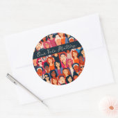 権限を持つ女性がカード空白の内で投票 ラウンドシール (封筒)