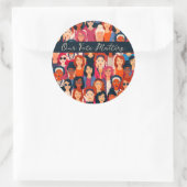 権限を持つ女性がカード空白の内で投票 ラウンドシール (バッグ)