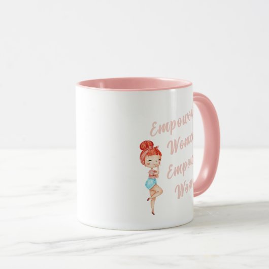 権限を持つ女性が女性のマグカップを強化 マグカップ (正面右)