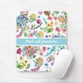 権限を持つ女性のための花びらと境界花模様 マウスパッド (マウス)