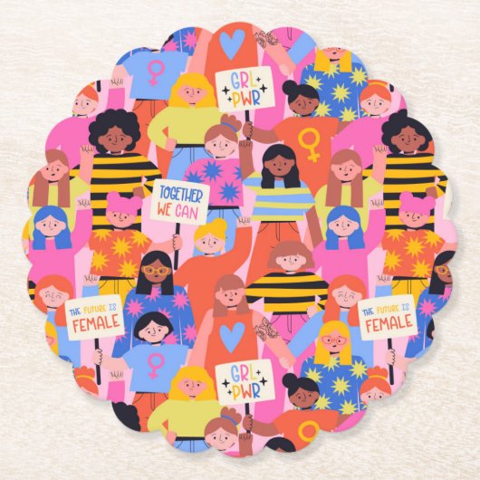 権限を持つ女性コースター ペーパーコースター (正面)