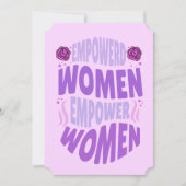 権限を持つ女性引用文パープルモダン文字 招待状 (正面)