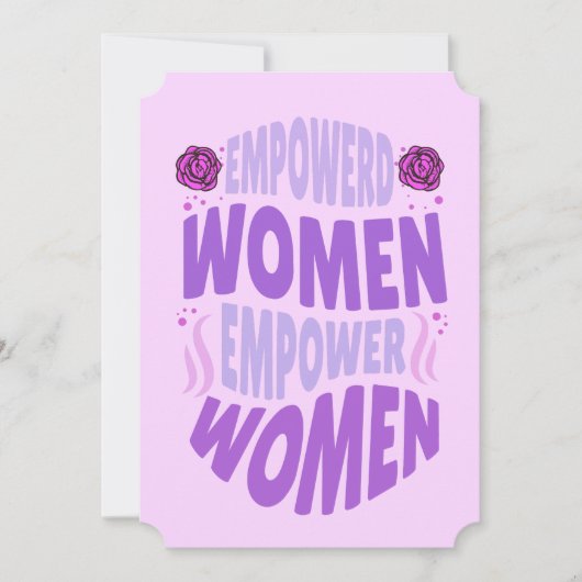 権限を持つ女性引用文パープルモダン文字 招待状 (正面)