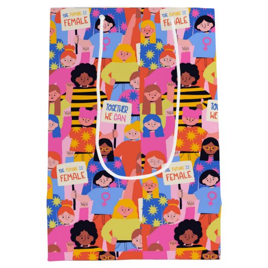 権限を持つ女性抱き枕 ミディアムペーパーバッグ (裏面)