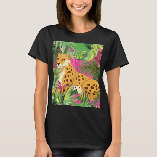 横たわるチーター Tシャツ (正面)