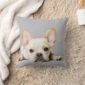 横になフランスのったブルドッグ クッション (ブランケット)