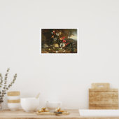 横にアザミ、花、爬虫類、蝶 ポスター (キッチン)