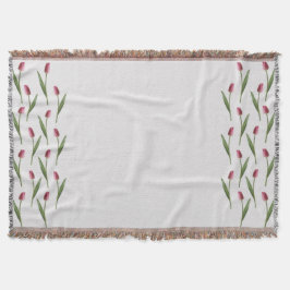 横にピンクのチューリップ スローブランケット
