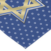 横に白い余分な物金ゴールドの青いダビデの星 ロングテーブルランナー (コーナー)