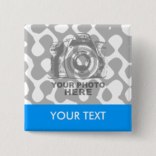 横のあなた自身の正方形ボタンを作成して下さい 缶バッジ (正面)