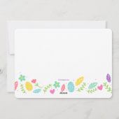 横のイースター旗の写真の誕生の発表 シーズンカード (裏面)