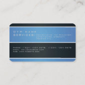 横のストライプなリボンの空および濃紺 名刺 (裏面)