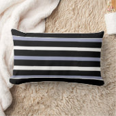 横のモダンなブルーグレーの白黒は縞で飾ります ランバークッション (ブランケット)