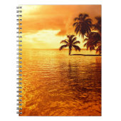 横のヤシの木の日没のノート ノートブック (正面)