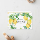 横のレモン花柄は注意します柑橘類の芸術に感謝していしています ノートカード (正面/裏面インサイチュ)