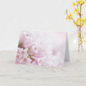 横の挨拶状のピンクの花 カード (黄色い花)