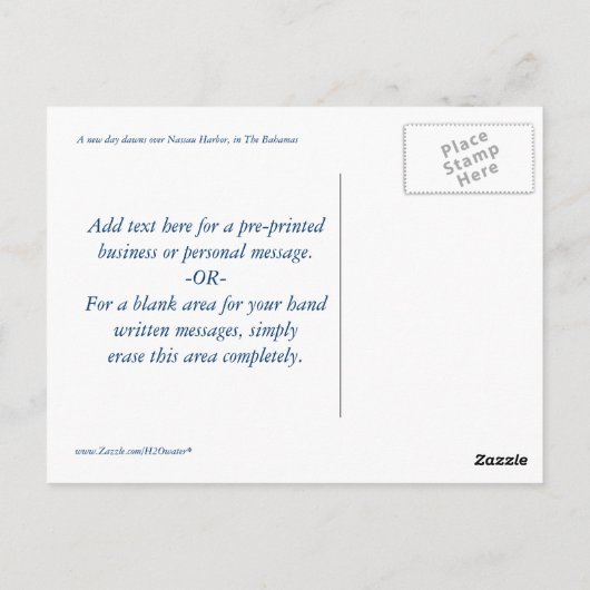 横の新しい日 ポストカード (裏面)