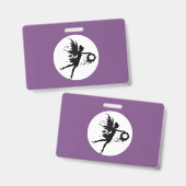 横の満月の妖精のプラスチックバッジ- バッジ (正面＆裏面)