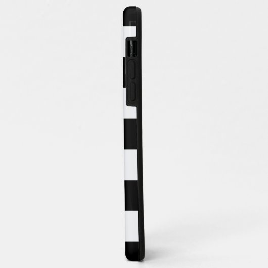 横の白黒ストライプ Case-Mate iPhoneケース (裏面/左)