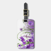 横の紫色の花 ラゲッジタグ (正面縦)