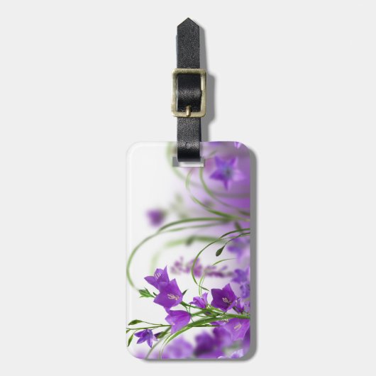 横の紫色の花 ラゲッジタグ (正面縦)