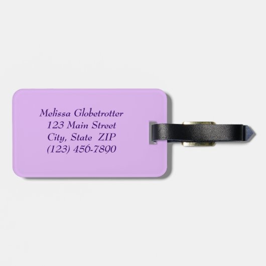 横の紫色の花 ラゲッジタグ (裏面横)