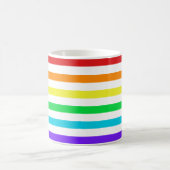 横の虹は1つのマグを縞で飾ります コーヒーマグカップ (中央)