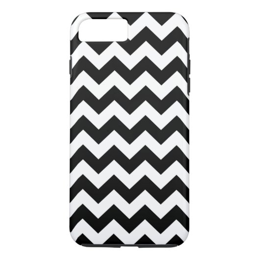 横の黒く及び白いジグザグ形のiPhone 8のプラスの場合 Case-Mate iPhoneケース (裏面)