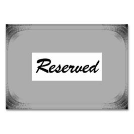 横の3.5" x 5" Tablecard Reverved テーブルナンバー