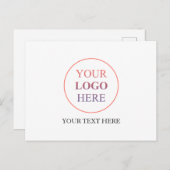 横カスタム線ロゴ – 最小注文なし ポストカード (正面/裏面)