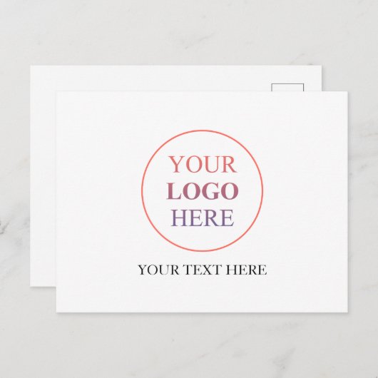 横カスタム線ロゴ – 最小注文なし ポストカード (正面/裏面)