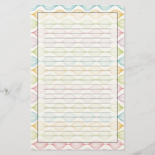 横カラフル縞模様 便箋 (正面)