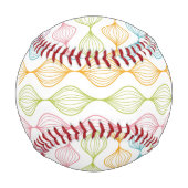横カラフル縞模様 野球ボール (正面)