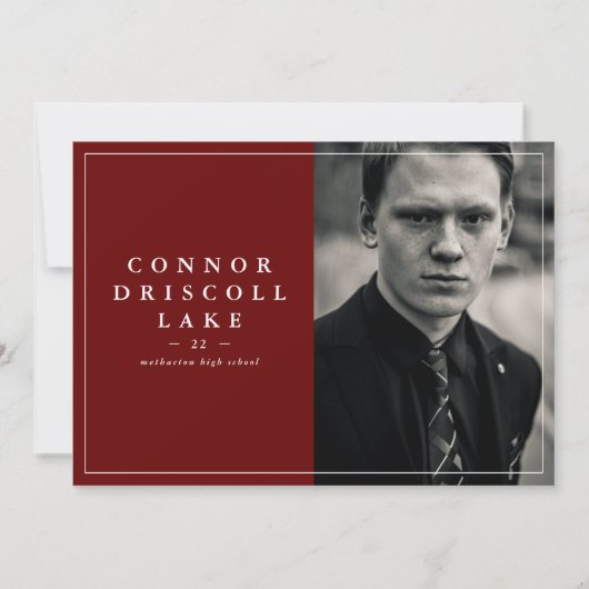 横クラシック写真卒業発表 案内状 (正面)