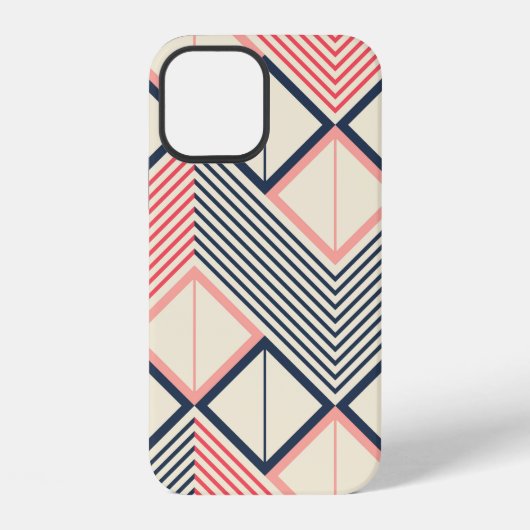 横ジグザグのシームレスな幾何模様 iPhoneケース (裏面)