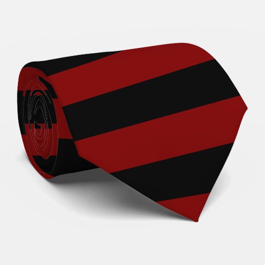 横ストライプのなガーネットおよび黒 ネクタイ (ロール)