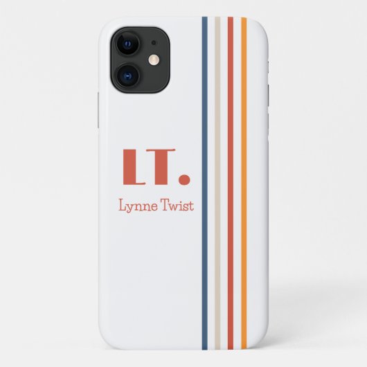 横ストライプ モノグラム Case-Mate iPhoneケース (裏面)