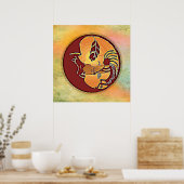 横ボタン – ココペリムーンフェザー1 ポスター (キッチン)