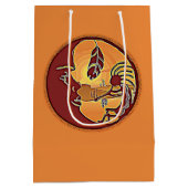 横ボタン – ココペリムーンフェザー1 ミディアムペーパーバッグ (裏面)