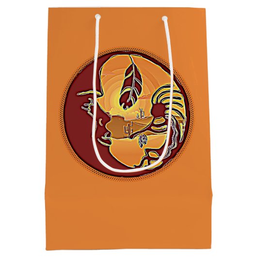 横ボタン – ココペリムーンフェザー1 ミディアムペーパーバッグ (裏面)