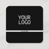 横モダンストライプミニマル白黒 スクエア名刺 (裏面)