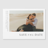 横モダンミニマル写真保存日付 マグネット招待状 (正面)