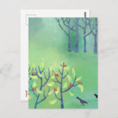 横モダン緑色 ポストカード (正面/裏面)